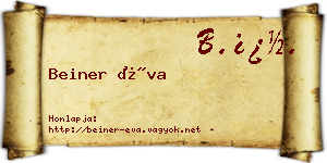 Beiner Éva névjegykártya